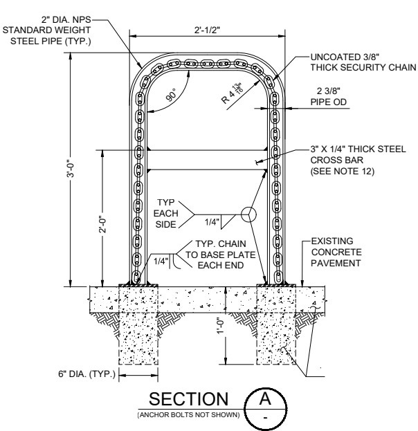 sidewalk bike rack installation s-671-2